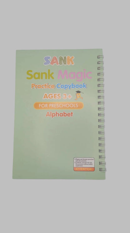 Sank Magic Book For Kids (Pack of 4Books, 10Refills, 1Pen, 1Grip)