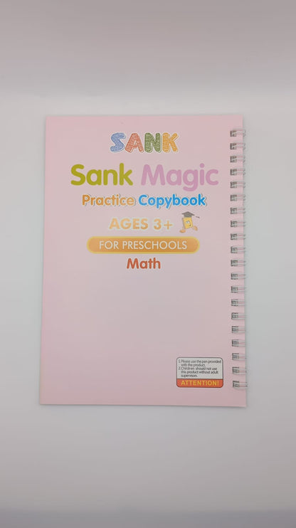 Sank Magic Book For Kids (Pack of 4Books, 10Refills, 1Pen, 1Grip)